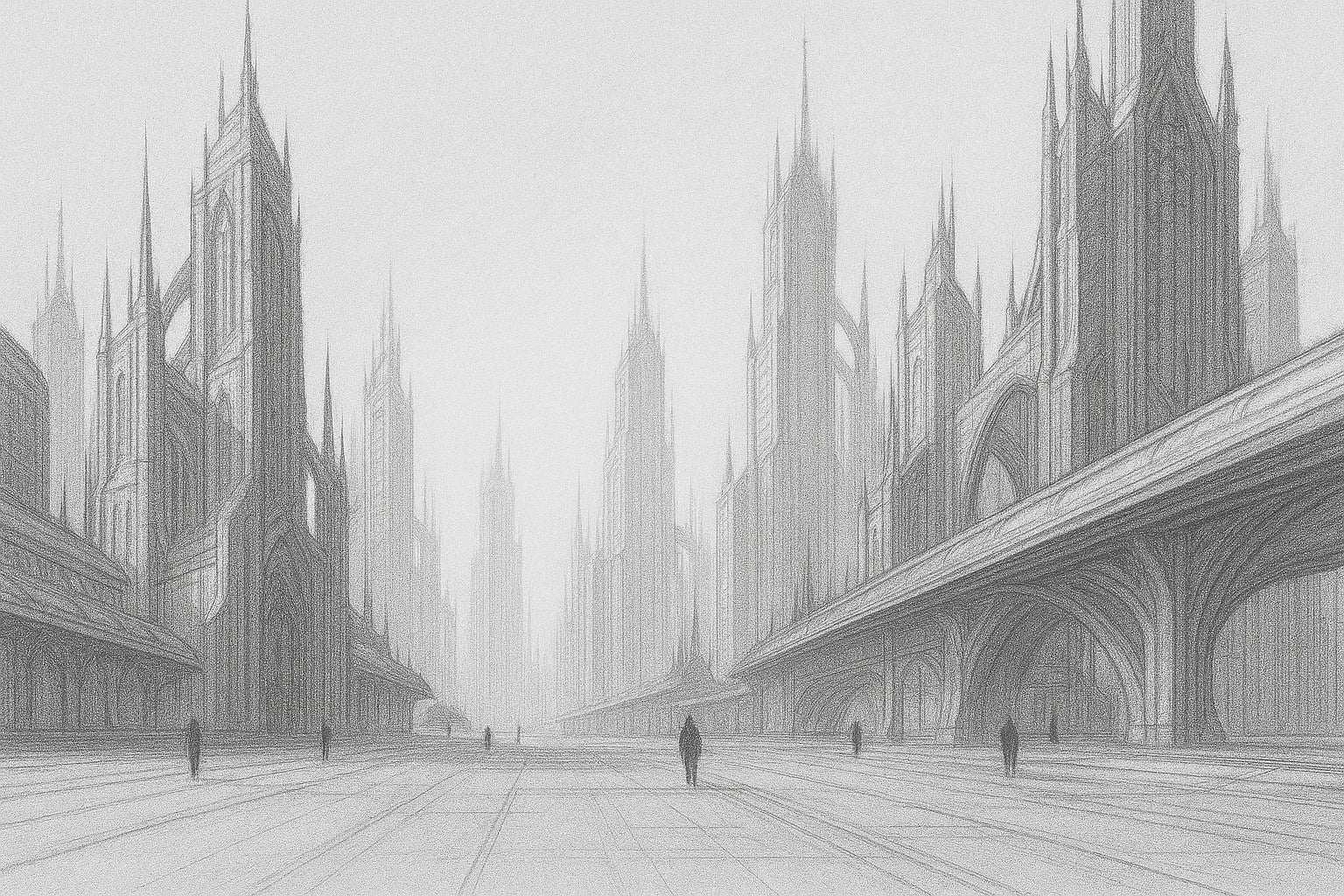 Futuristic High Gothic City by Adrián Bíro